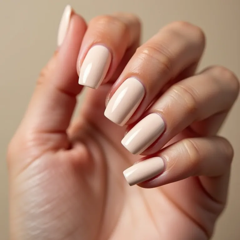 Tabela de combinações de cores para unhas bege.