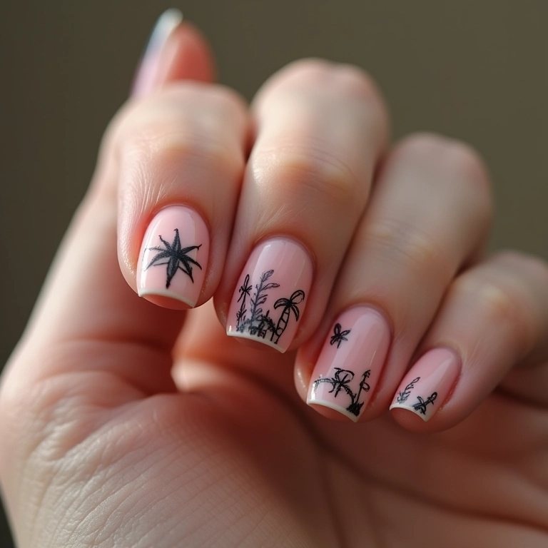Tamanho ideal da tattoo esmalte para diferentes formatos de unhas.