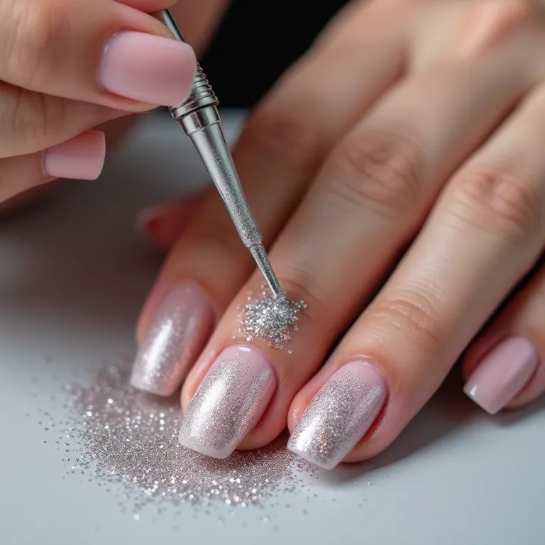 Técnica para aplicar glitter fino e evitar que fique grosseiro.