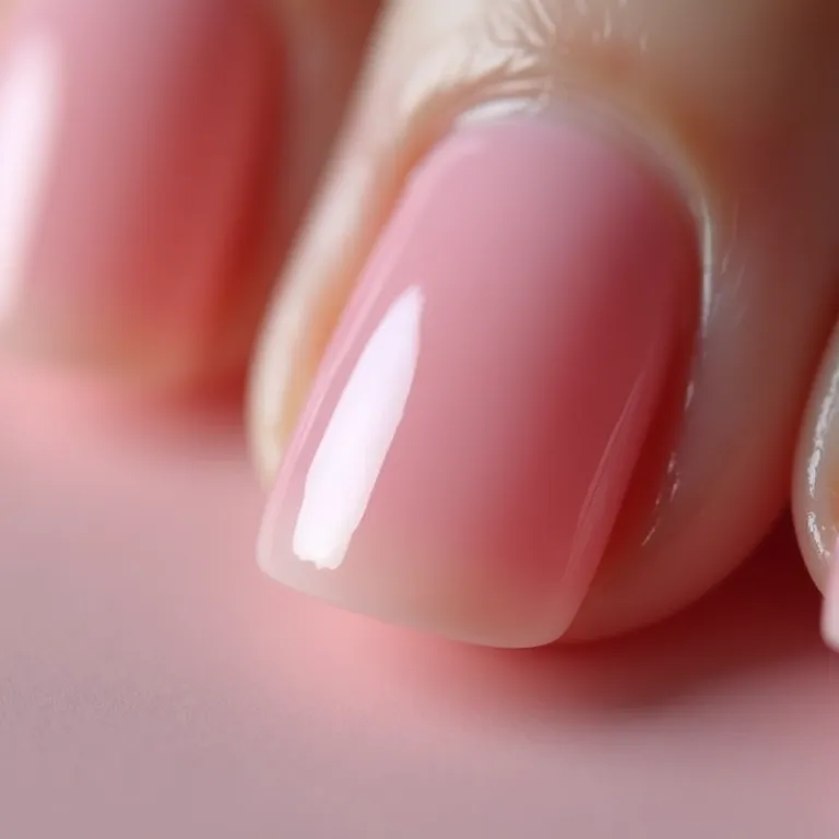 Top coat de longa duração aplicado em unhas de gel.