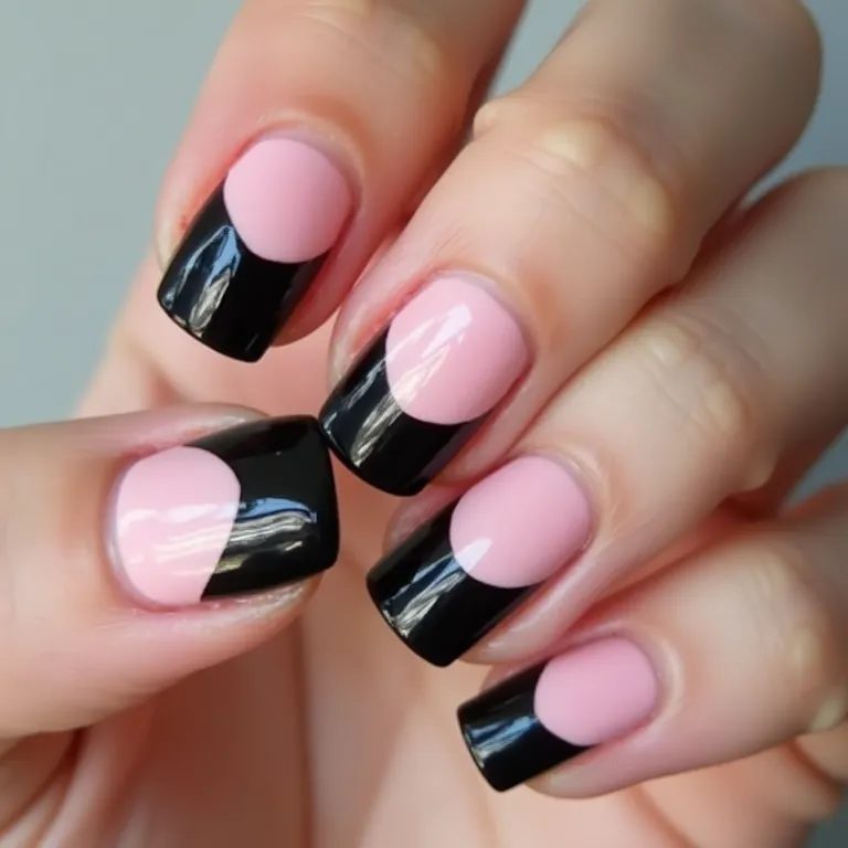Tutorial de como fazer francesinha invertida rosa e preto em casa.