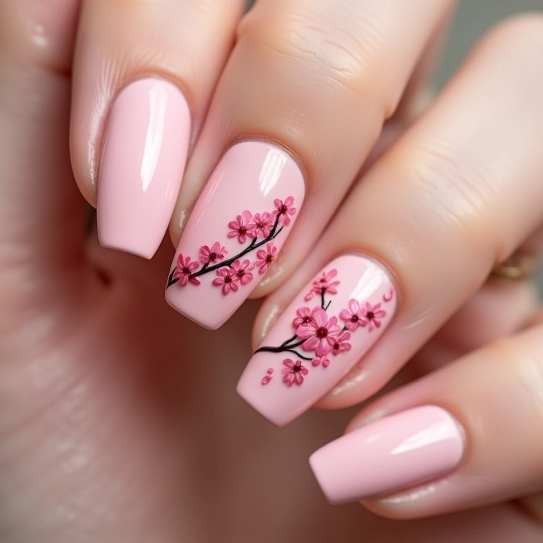Unha bailarina com flores de cerejeira.