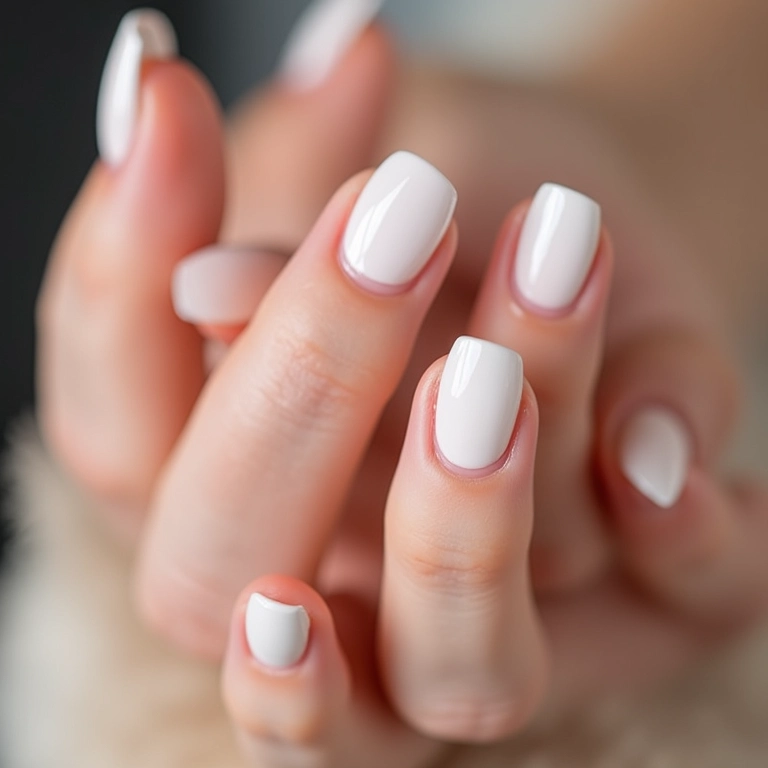 Unha de gel com francesinha reversa.