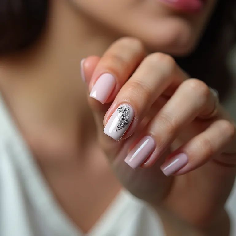 Unha filha única decorada delicadamente.