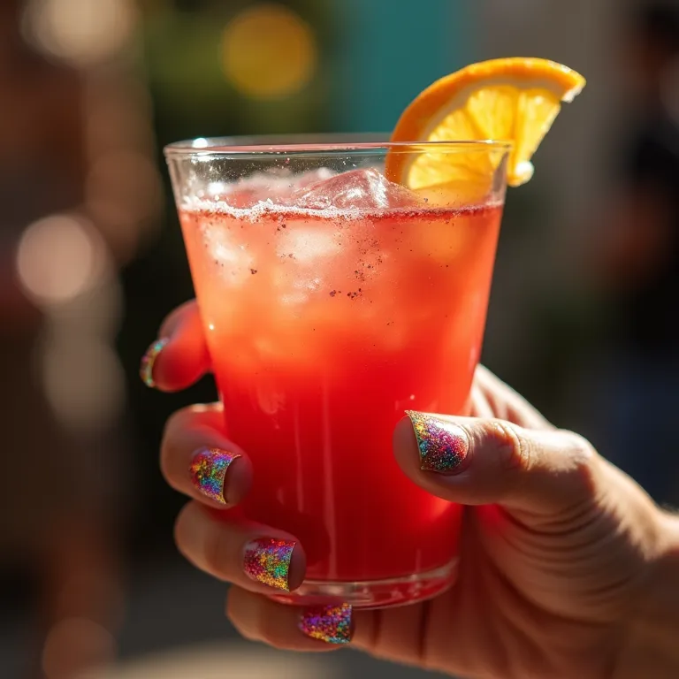 Unha francesinha com glitter colorido para um visual alegre.