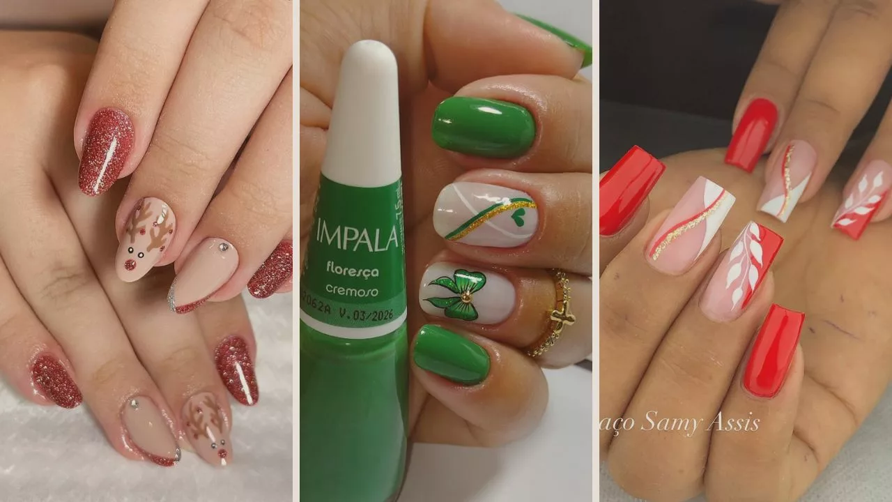 unhas decoradas para o natal ...