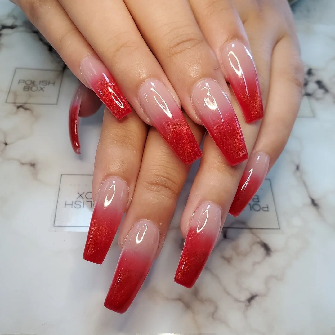 nail arts com esmalte vermelho ...