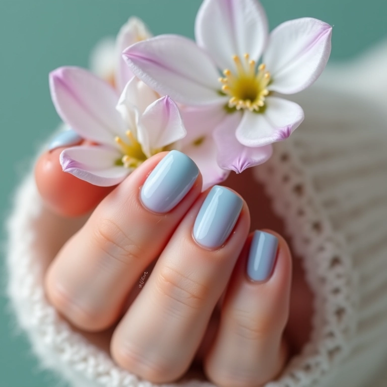 Unhas almond decoradas com tons pastel.