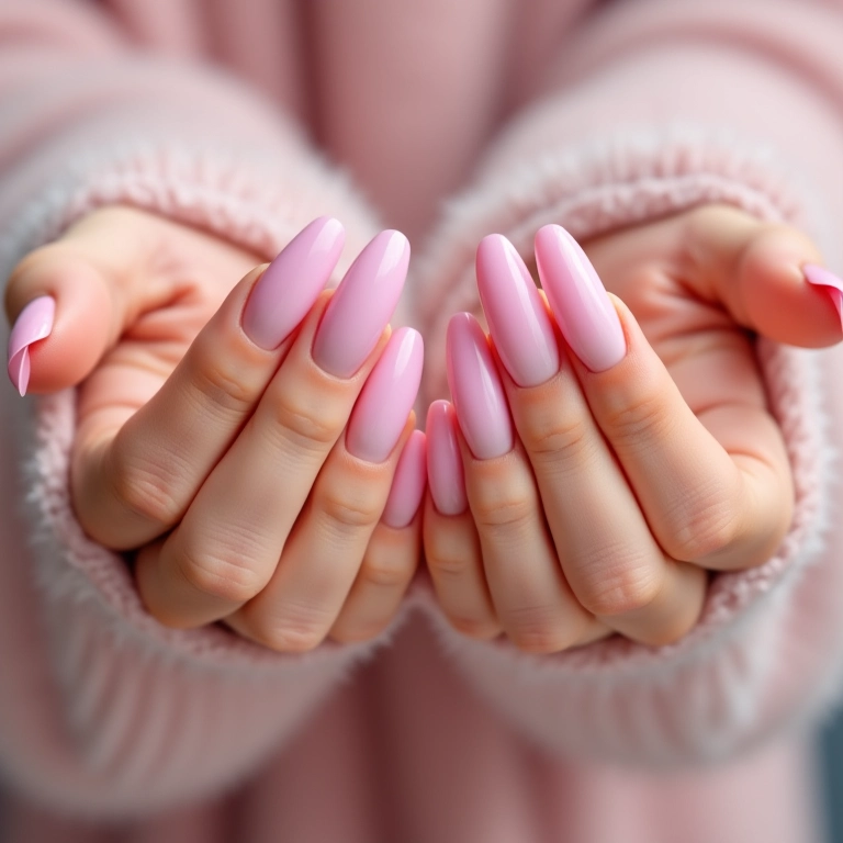Unhas baby boomer decoradas no molde F1.