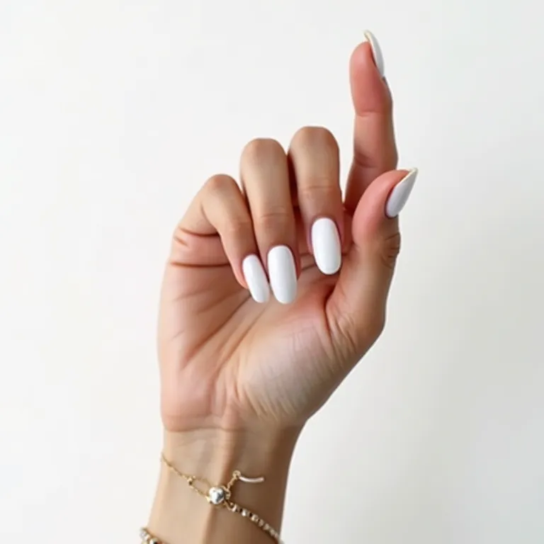 Unhas brancas modernas em gel.