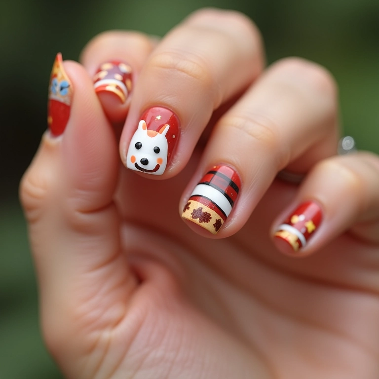 Unhas com a Galinha Pintadinha baby, design delicado e fofo.