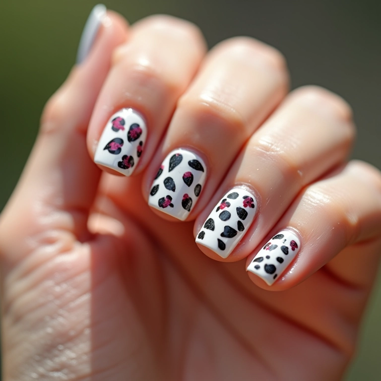 Unhas com adesivos que reagem à temperatura.