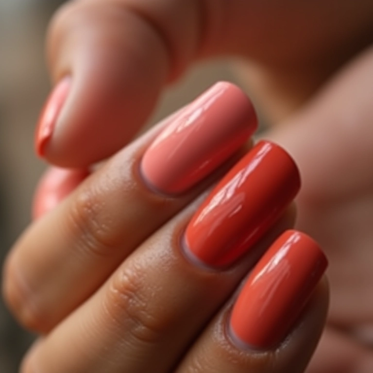 Unhas com efeito degradê usando esmalte Xodó.