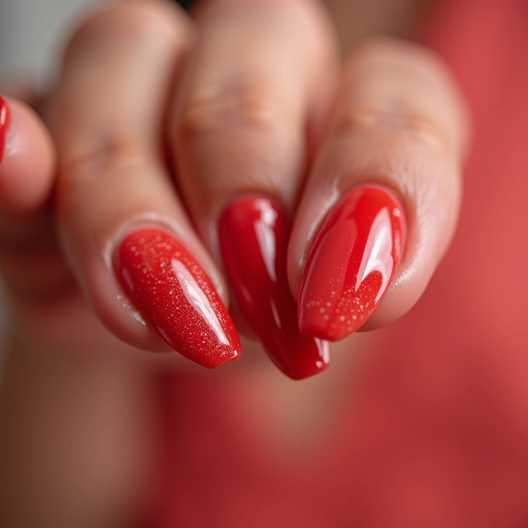 Unhas com efeito gel após a aplicação do fixador.