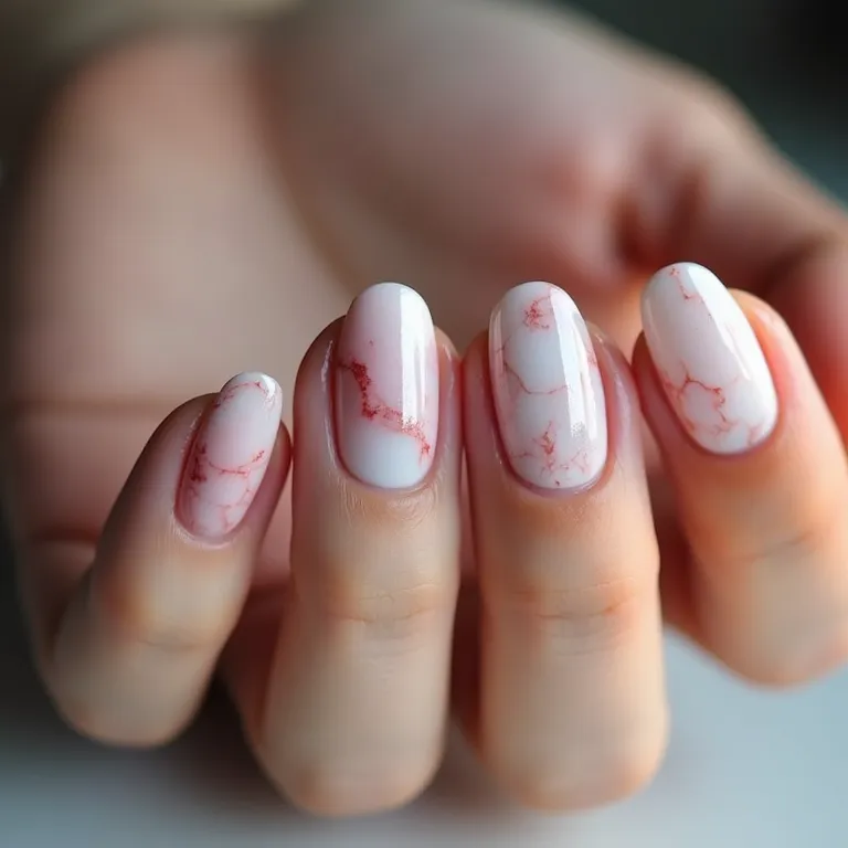 Unhas com efeito mármore, elegantes e sofisticadas.