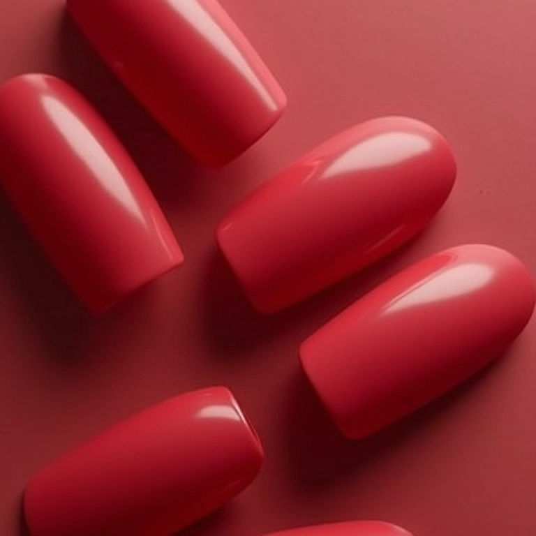Unhas com efeito matte em vermelho intenso.