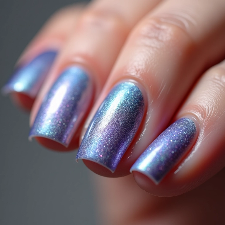 Unhas com efeito 'Mermaid' da Risqué, cores vibrantes.
