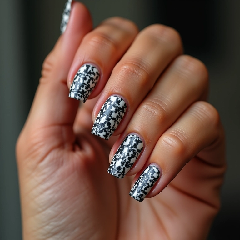 Unhas com efeito ótico para um visual moderno.