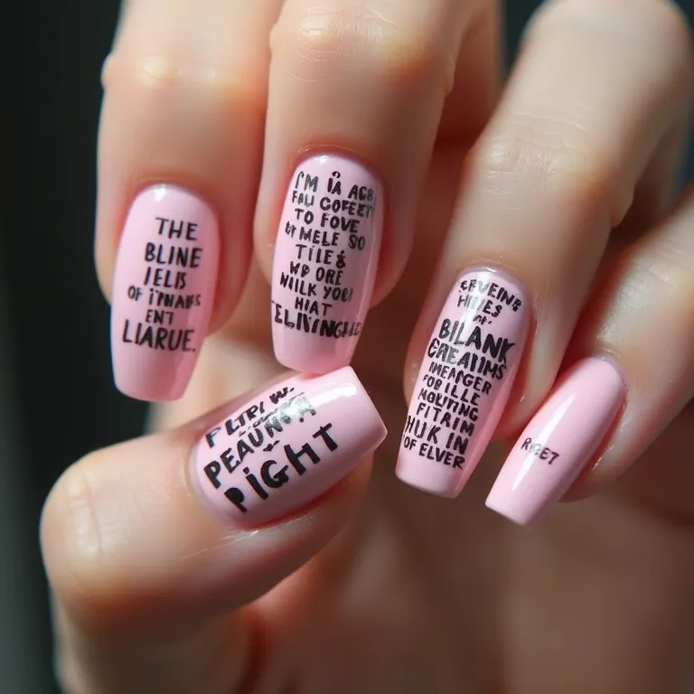 Unhas com escritas e frases em PNG.