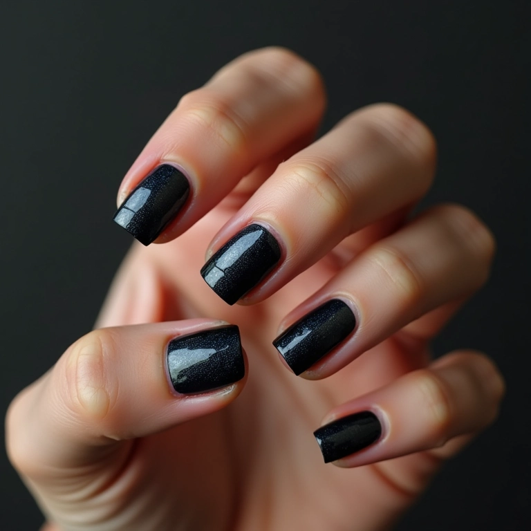 Unhas com esmalte craquelado e estilo moderno.