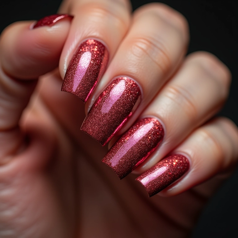 Unhas com esmalte craquelado para o Carnaval.