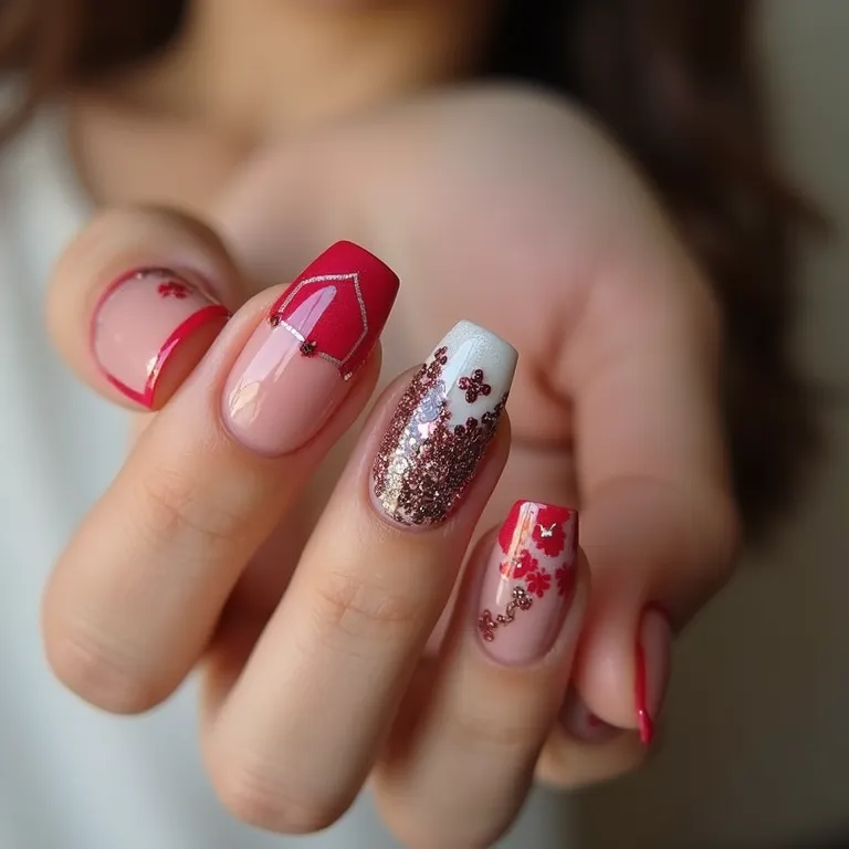 Unhas com filha única decorada, um toque especial em uma unha.