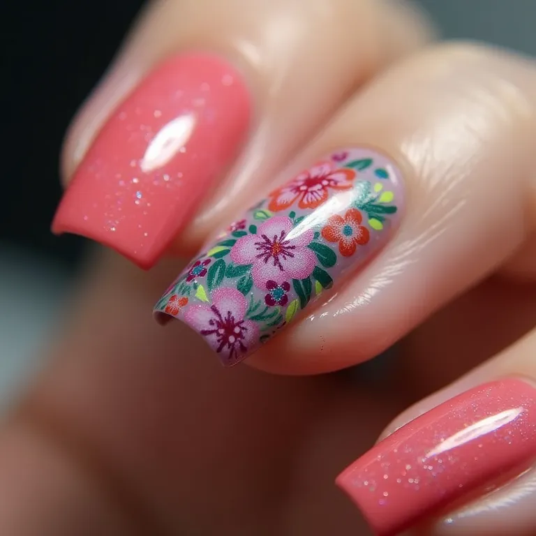 Unhas com filha única temática junina.
