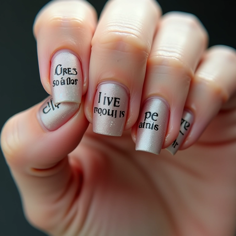 Unhas com frases inspiradoras do universo.