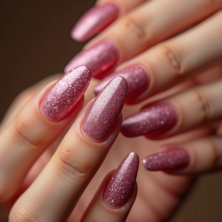 Unhas com glitter, brilho e glamour.