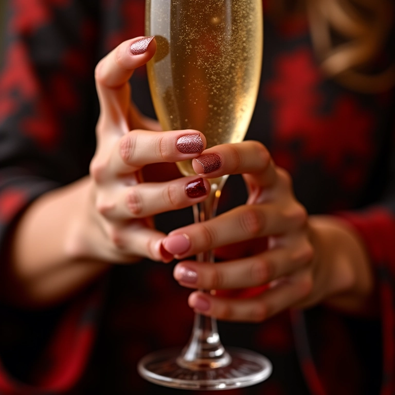 Unhas com glitter para festas e eventos.