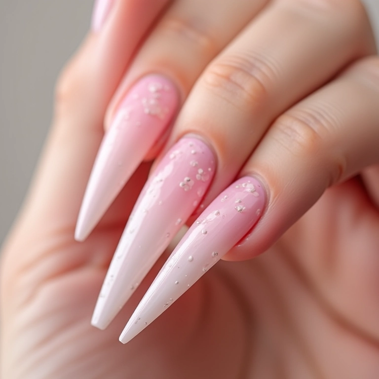 Unhas com laços 3D em cores pastel.