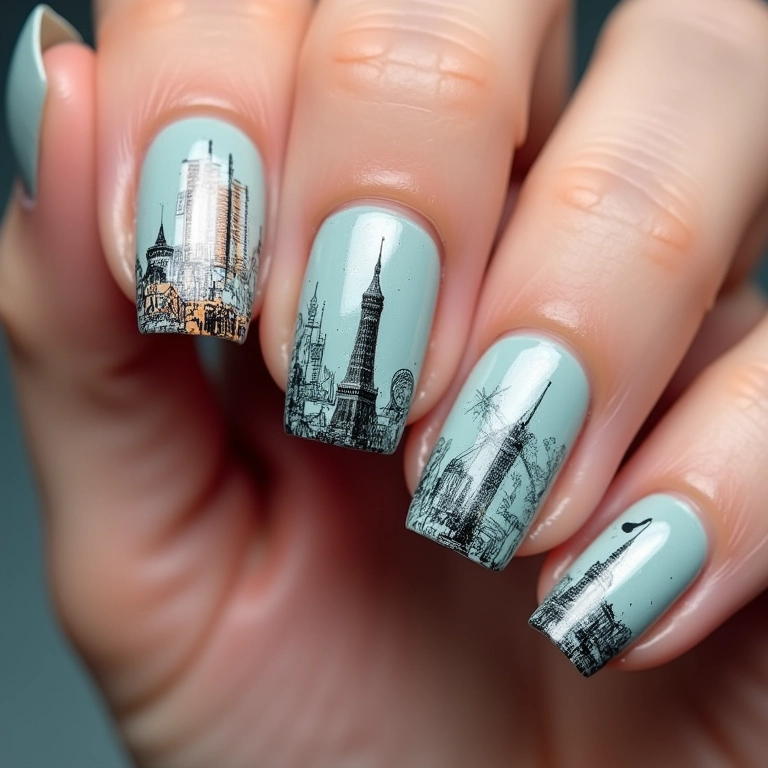Unhas com películas de pontos turísticos do Brasil.