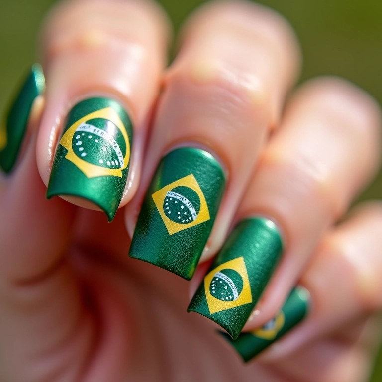 Unhas com películas temáticas do Palmeiras.