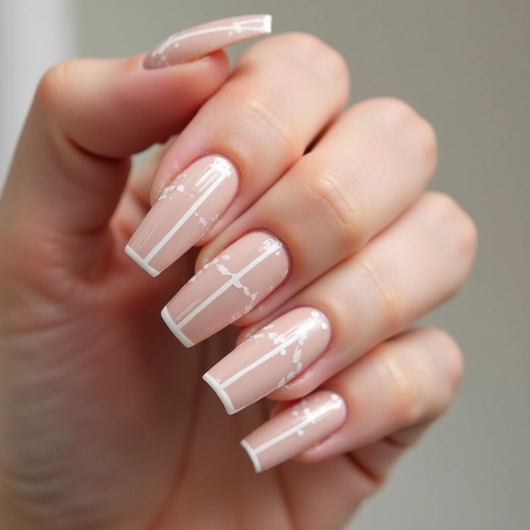 Unhas com riscos verticais alongando os dedos.