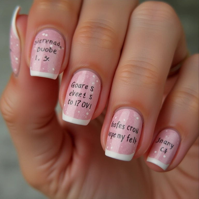 Unhas com versículos bíblicos delicados e inspiradores.