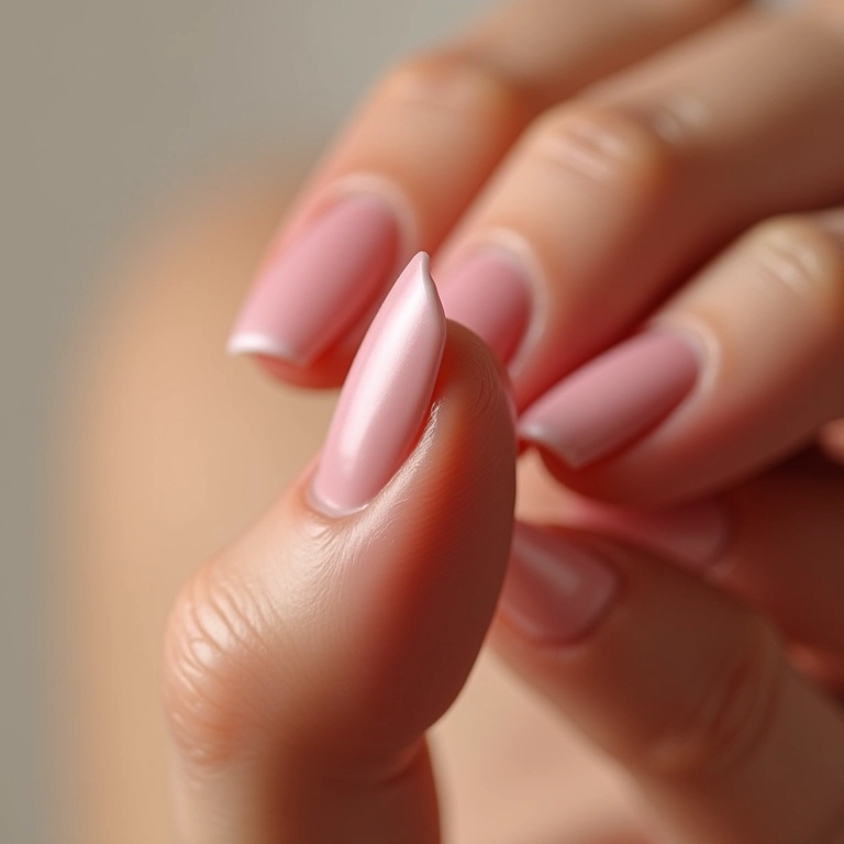 Unhas cor de pele com efeito matte.