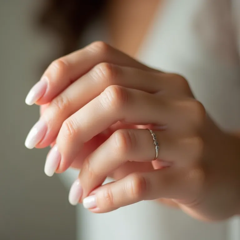 Unhas curtas com francesinha minimalista.