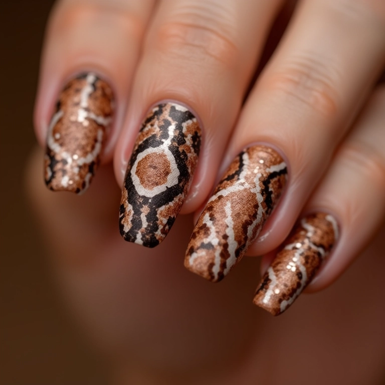 Unhas de cobra sofisticadas e elegantes.