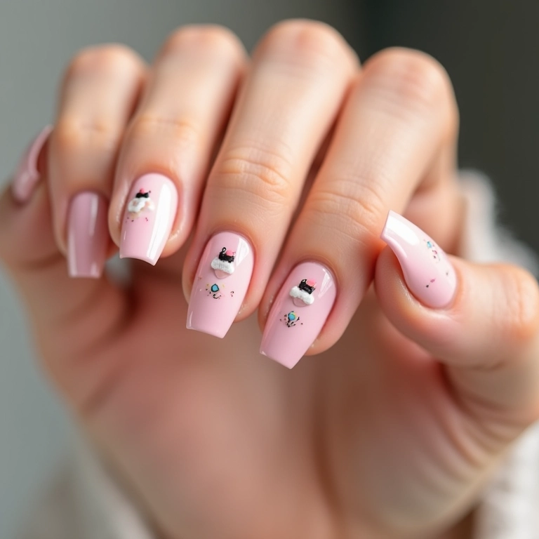 Unhas de cupcake minimalistas.