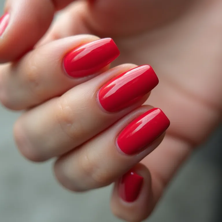 Unhas de fibra vermelhas com francesinha moderna.