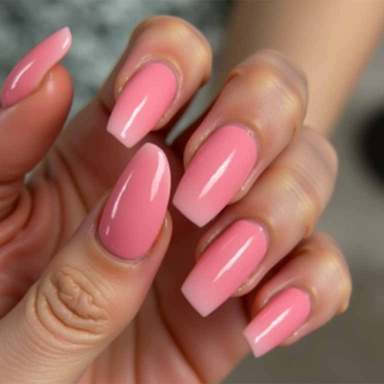 Unhas de gel com aplicação de esmalte Xodó.
