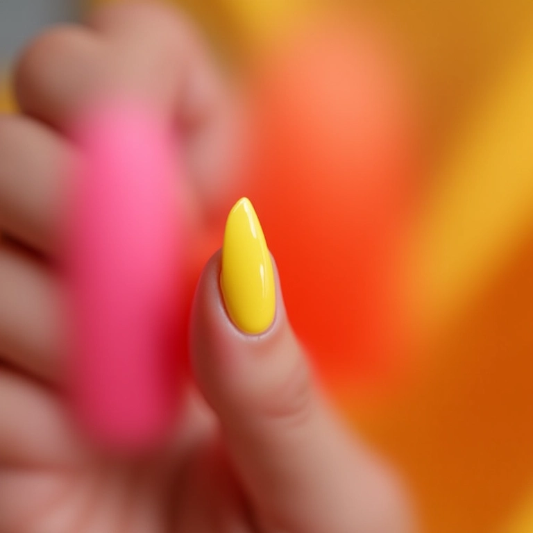 Unhas de gel com cores vibrantes.