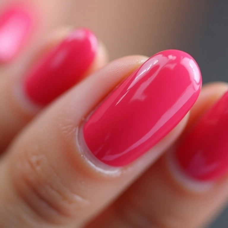 Unhas de gel com esmalte em gel de cores vibrantes.