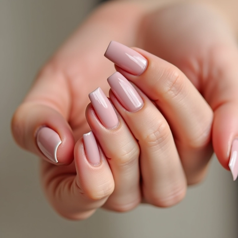 Unhas de gel francesinha clássicas e elegantes.