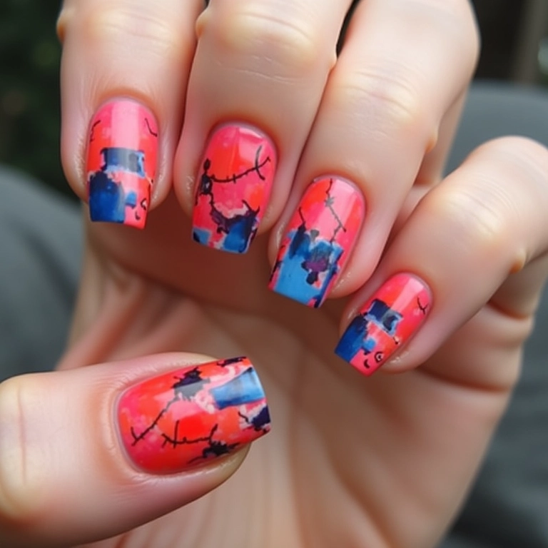 Unhas de gel geométricas: um toque moderno.
