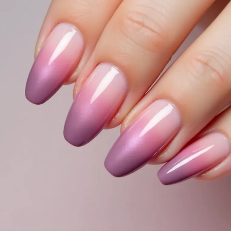 Unhas de gel ombré com degradê suave e moderno.