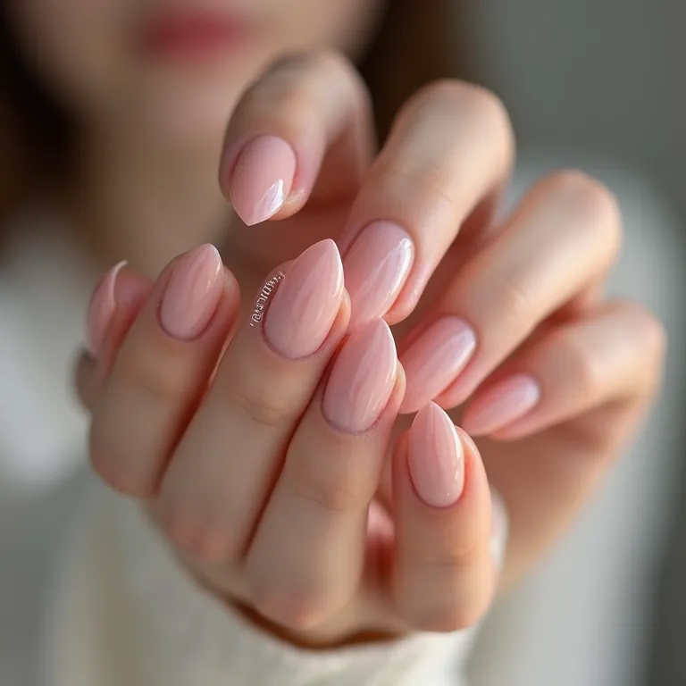 Unhas de gel ombré, degradê suave e moderno.