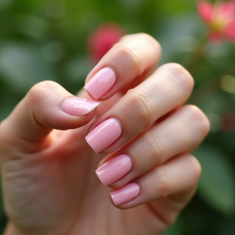 Unhas de gel rosa, delicadeza e romantismo.