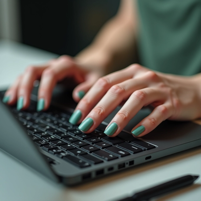 Unhas de gel verde água fosca, toque moderno.