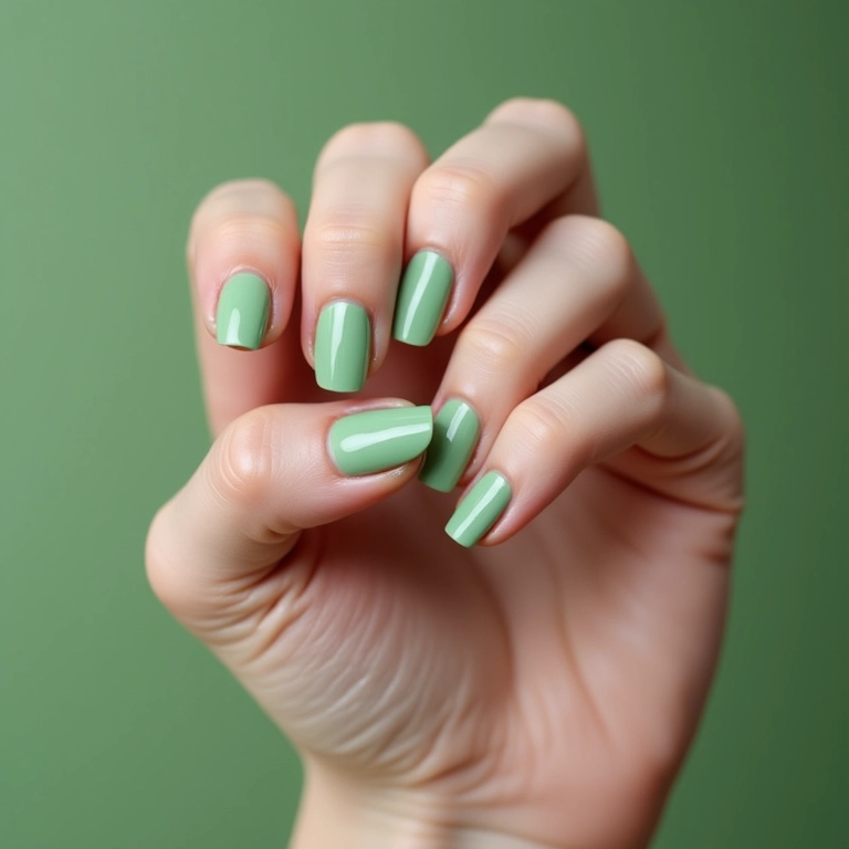 Unhas de gel verde com francesinha repaginada.